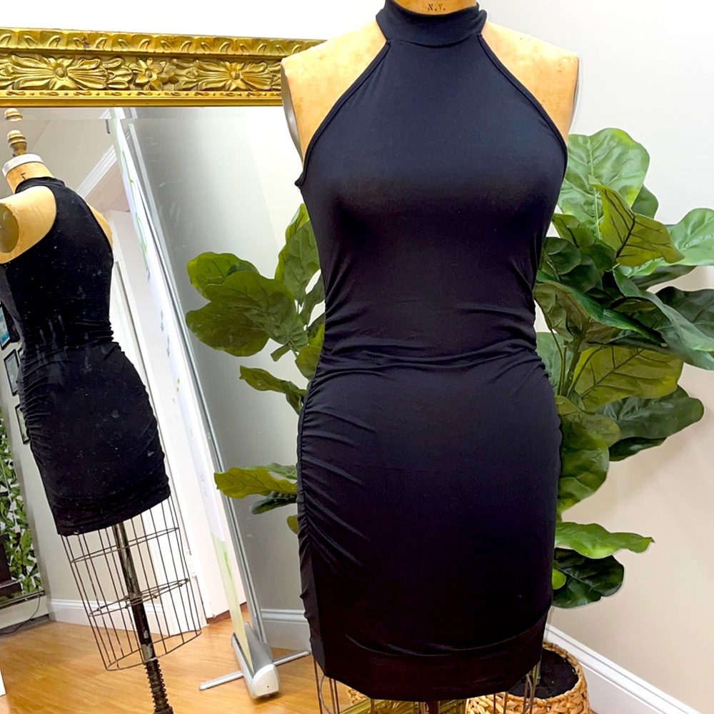 Sleeveless bodycon black mini dress size small